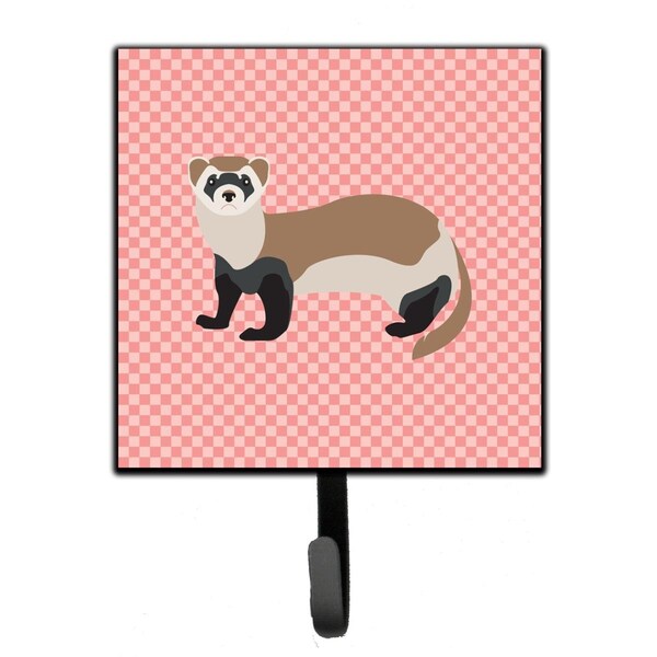 Carolines Treasures Ferret Pink Check Leash or Key Holder BB7878SH4 - main